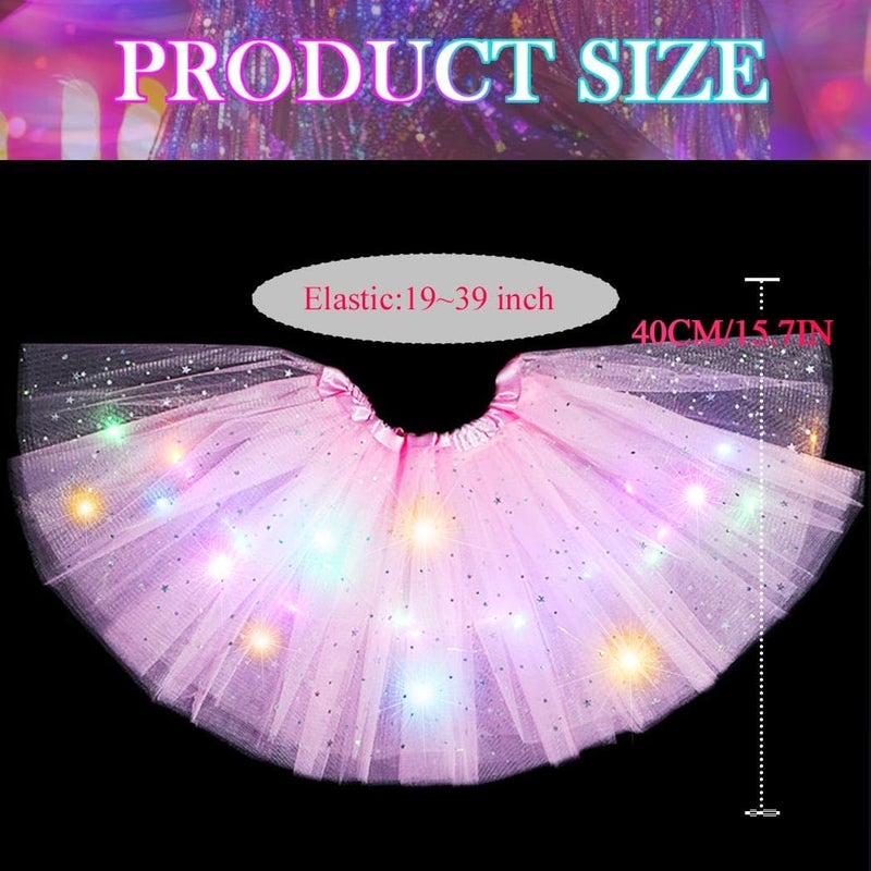Nicute Light Up Tutu Led Layered Tulle Tutus Skirt for Women - Image 5